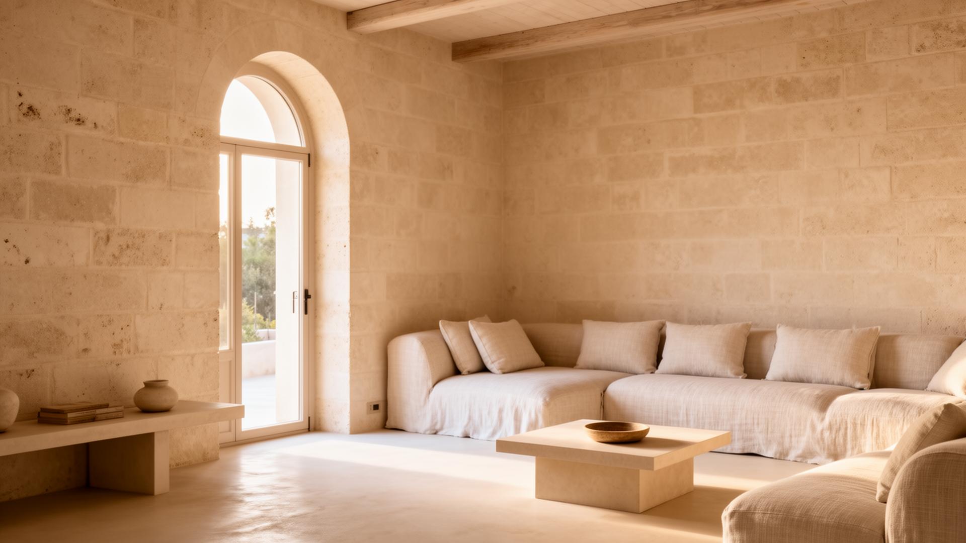 Mediterranean natural-stone interior